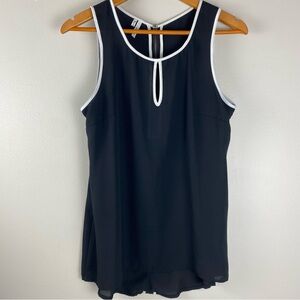 Sleeveless Black and White Trim Basic Layering Tank